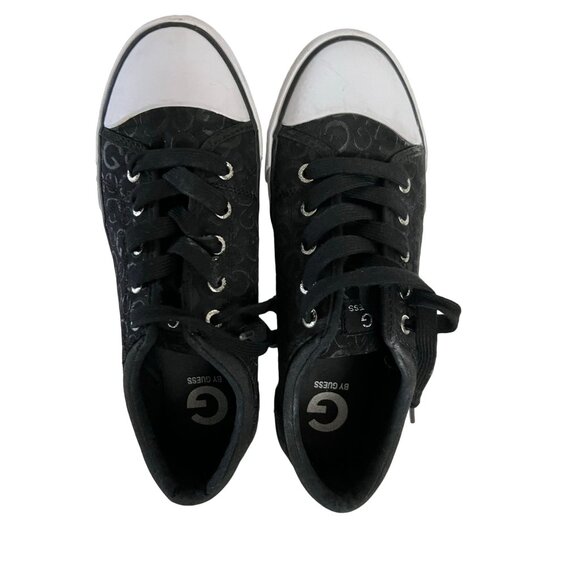 G by Guess Womens Black & White Fabric Low Top Lace Up Sneakers USA size 8.5 - Picture 1 of 6
